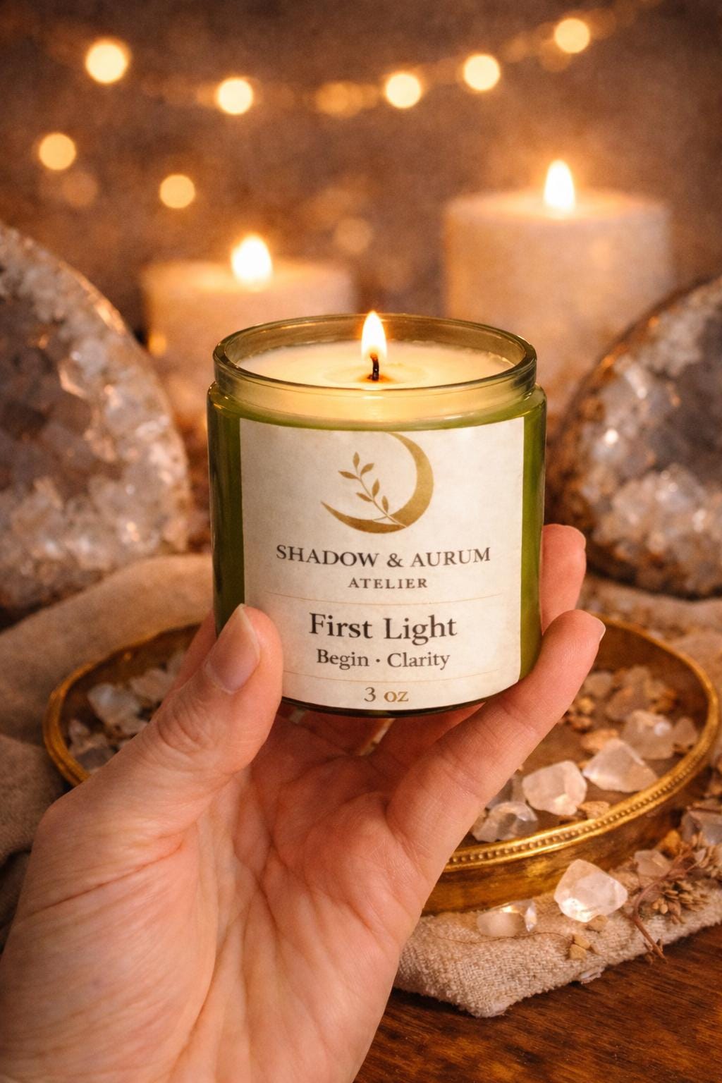 Natural Eucalyptus, Soy Wax, Wood Wick| Intention; Clarity, Focus| First Light Ritual Candle