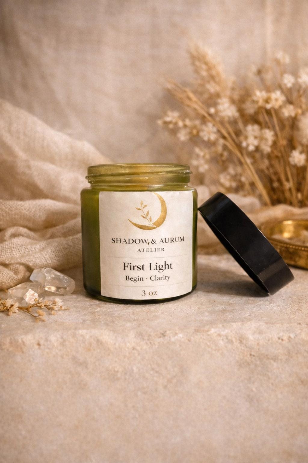 Natural Eucalyptus, Soy Wax, Wood Wick| Intention; Clarity, Focus| First Light Ritual Candle
