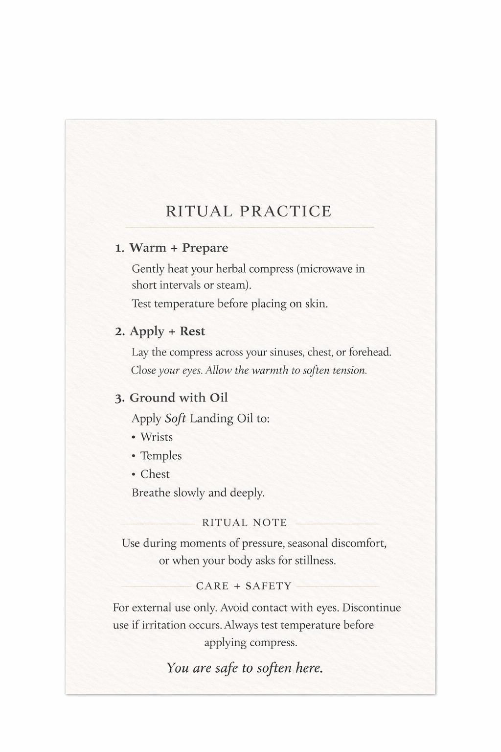 Herbal Compress Wrap | Lavender, Chamomile, Eucalyptus, Peppermint Aromatherapy Ritual