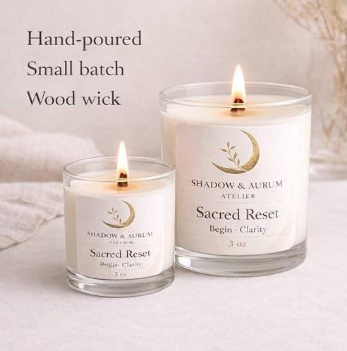 Lavender, Sage | All Natural Soy | Wood Wick | Target Stress | House Warming | Self Care | Gift