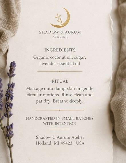 Lavender Sugar Scrub | Coconut Oil Body Polish, Natural Exfoliator, Calming Ritual