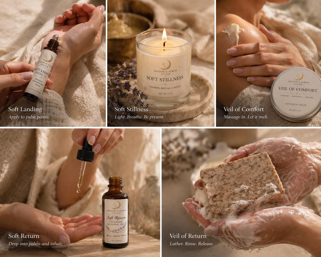 Self Care Ritual Set | Relaxation, Stress Relief, Botanical Balm, Body Oil