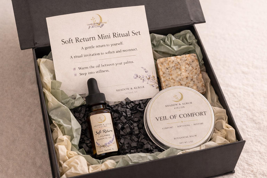 Self Care Ritual Set | Relaxation, Stress Relief, Botanical Balm, Body Oil