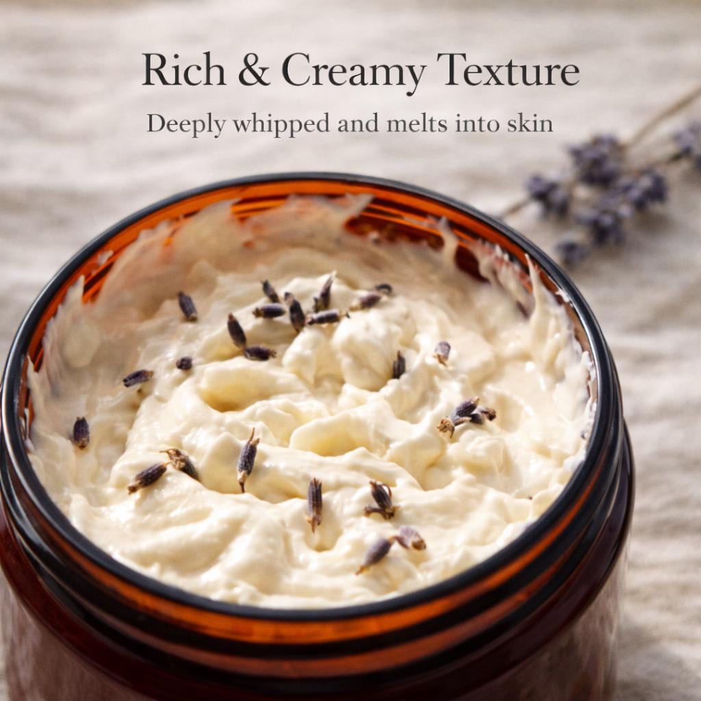 Handcrafted Lavender Body Butter | Whipped Shea Moisturizer, Botanical Blend