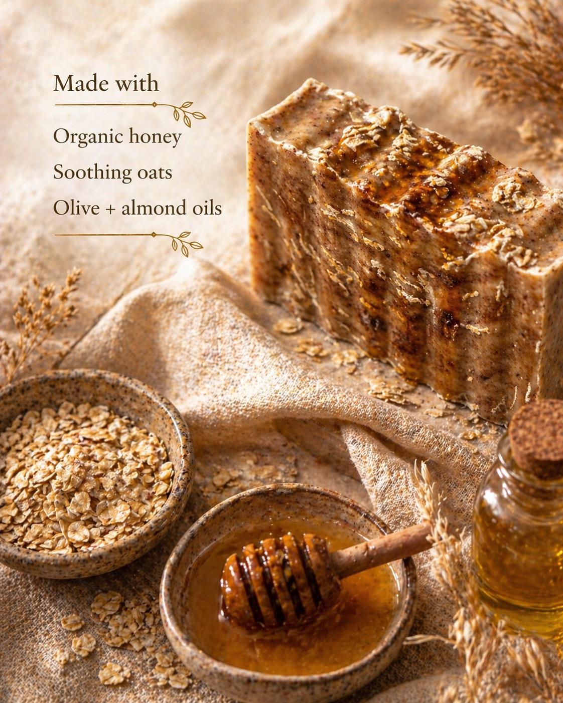 Honey Oatmeal Cold Process | Natural Scent | Moisturizing | Sensitive Skin| Amber Hearth Ritual Bar