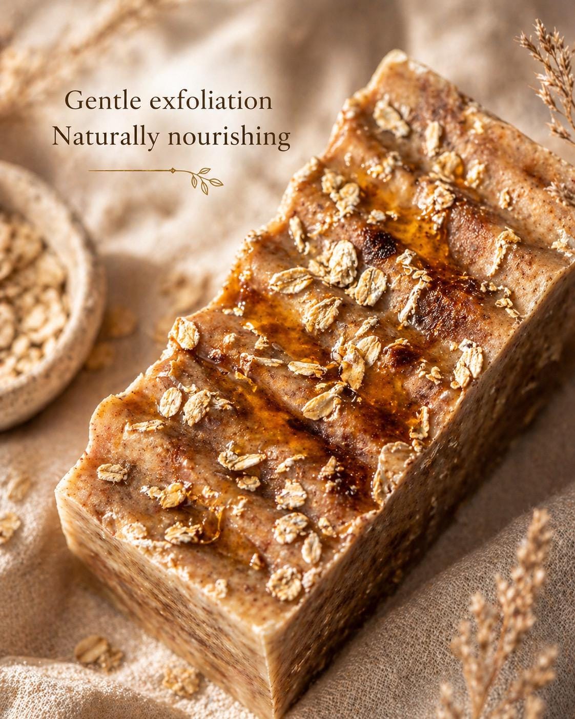 Honey Oatmeal Cold Process | Natural Scent | Moisturizing | Sensitive Skin| Amber Hearth Ritual Bar