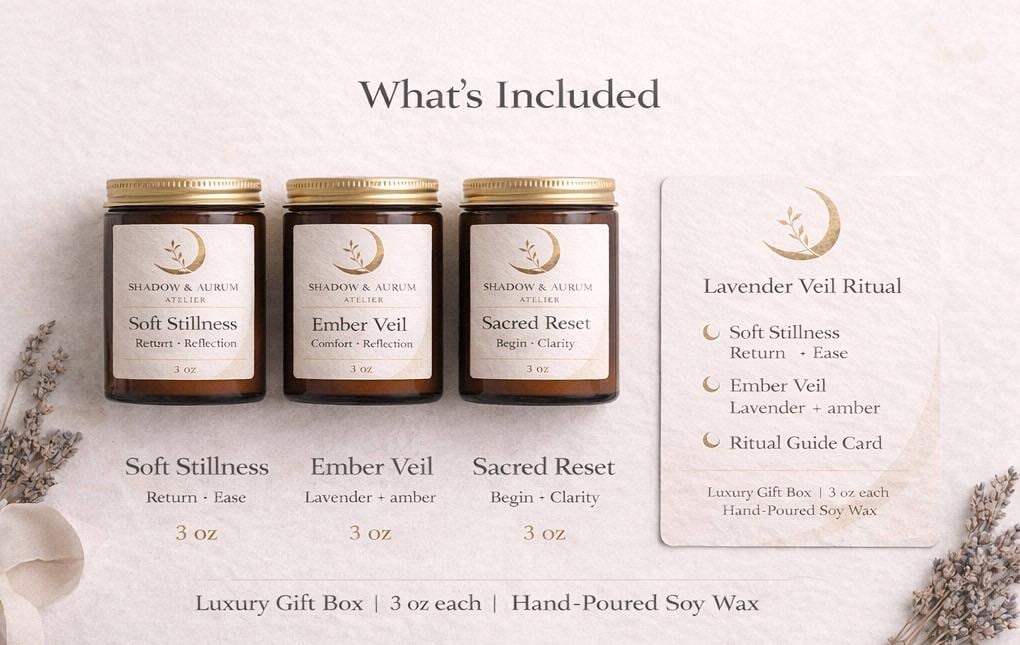 Lavender Candle Trio | Soy Wax Aromatherapy | All Natural Relaxation Ritual