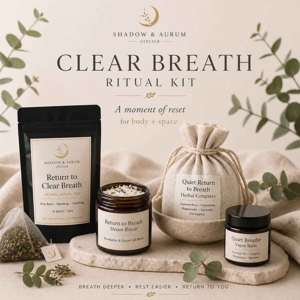 Clear Breath Ritual Kit |Self Care | Herbal Tea, Steam Soak, Botanical Compress, Vapor Balm