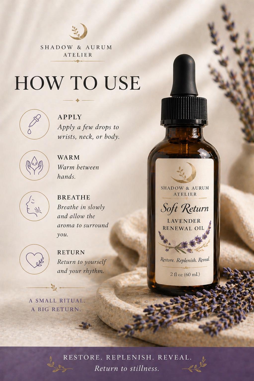Lavender Renewal Oil | Botanical Hair, Face, Body Oil | Self Care Ritual | Multi-Use | All Natural