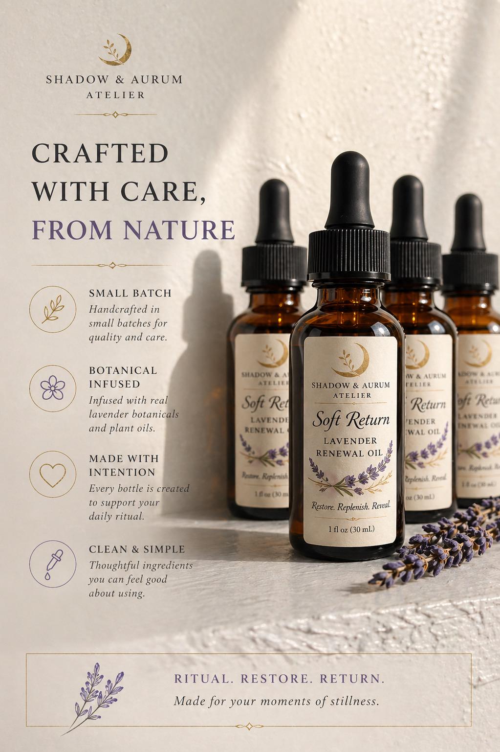Lavender Renewal Oil | Botanical Hair, Face, Body Oil | Self Care Ritual | Multi-Use | All Natural