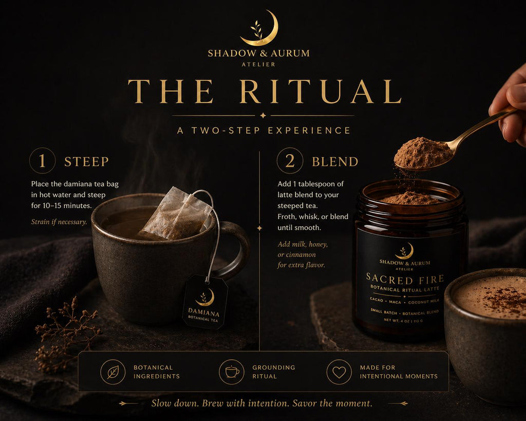 Damiana Latte Mix | Maca, Coco, Coconut Milk Powder| Evening Herbal Beverage | Sacred Moments Between
