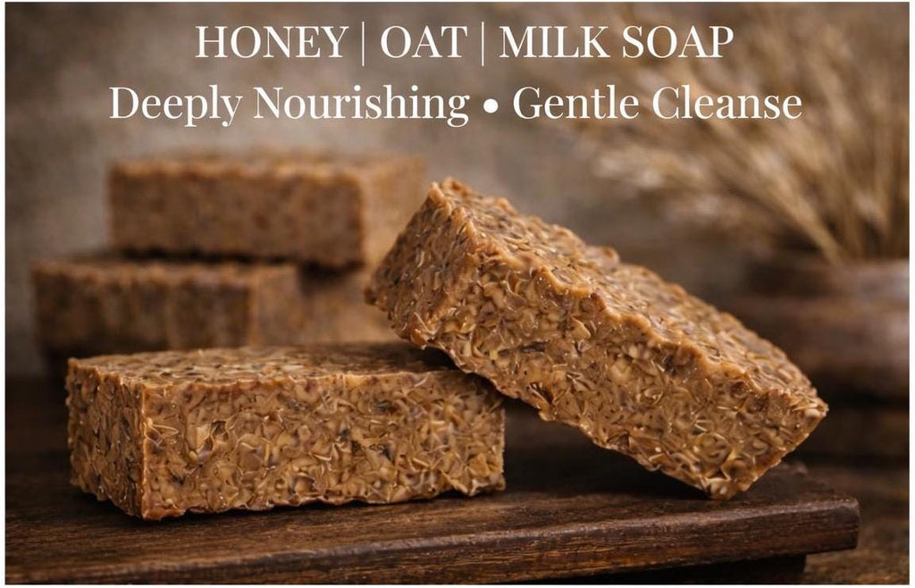 Honey, Oat, Milk Bar • Nourishing for Dry Sensitive Skin • Gentle Exfoliating • Golden Hearth Ritual