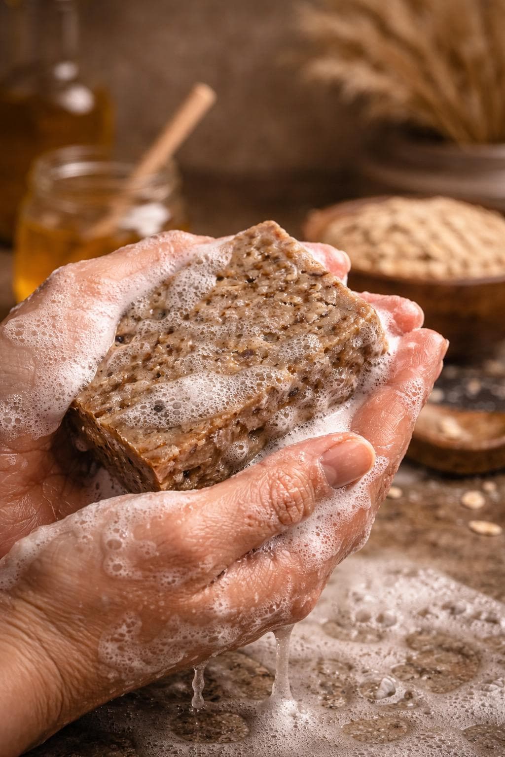 Honey, Oat, Milk Bar • Nourishing for Dry Sensitive Skin • Gentle Exfoliating • Golden Hearth Ritual