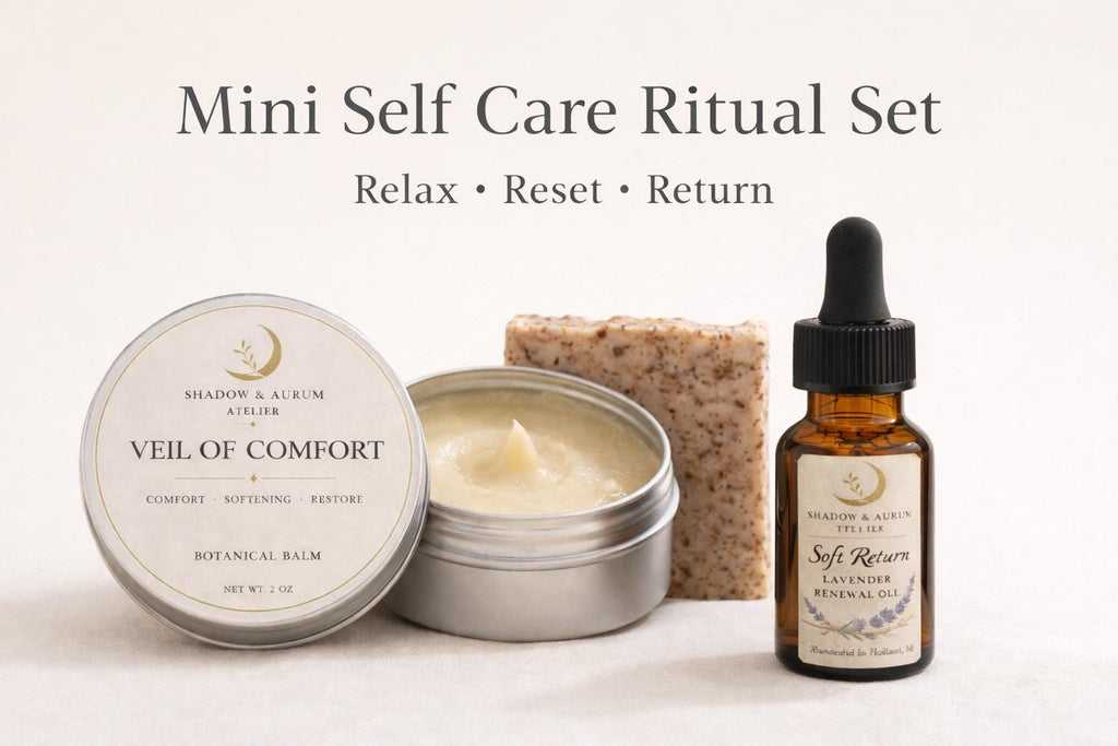 Self Care Ritual Set | Relaxation, Stress Relief, Botanical Balm, Body Oil