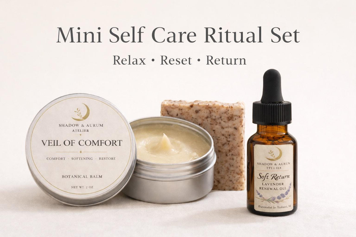 Self Care Ritual Set | Relaxation, Stress Relief, Botanical Balm, Body Oil