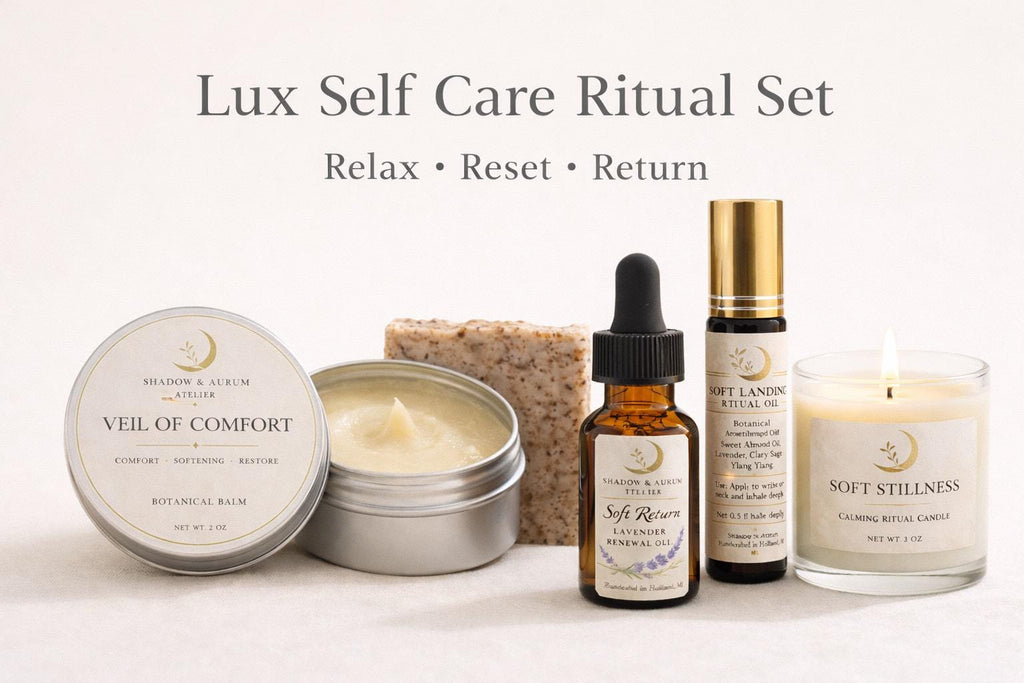 Self Care Ritual Set | Relaxation, Stress Relief, Botanical Balm, Body Oil
