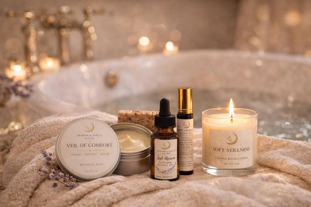 Self Care Ritual Set | Relaxation, Stress Relief, Botanical Balm, Body Oil