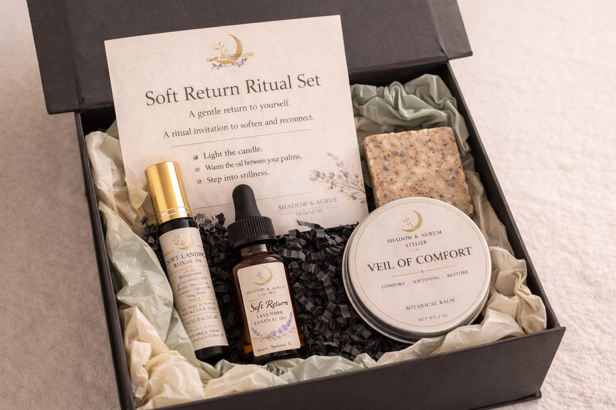 Self Care Ritual Set | Relaxation, Stress Relief, Botanical Balm, Body Oil