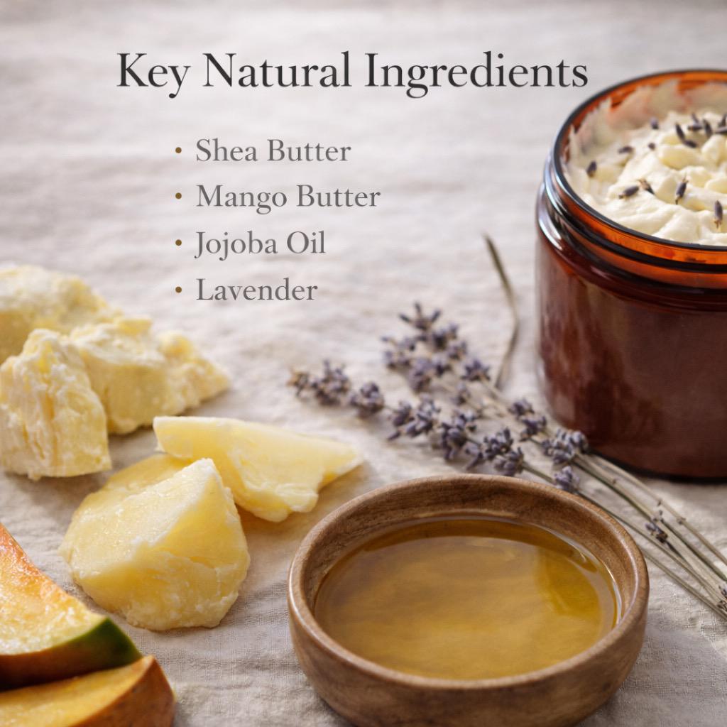 Handcrafted Lavender Body Butter | Whipped Shea Moisturizer, Botanical Blend