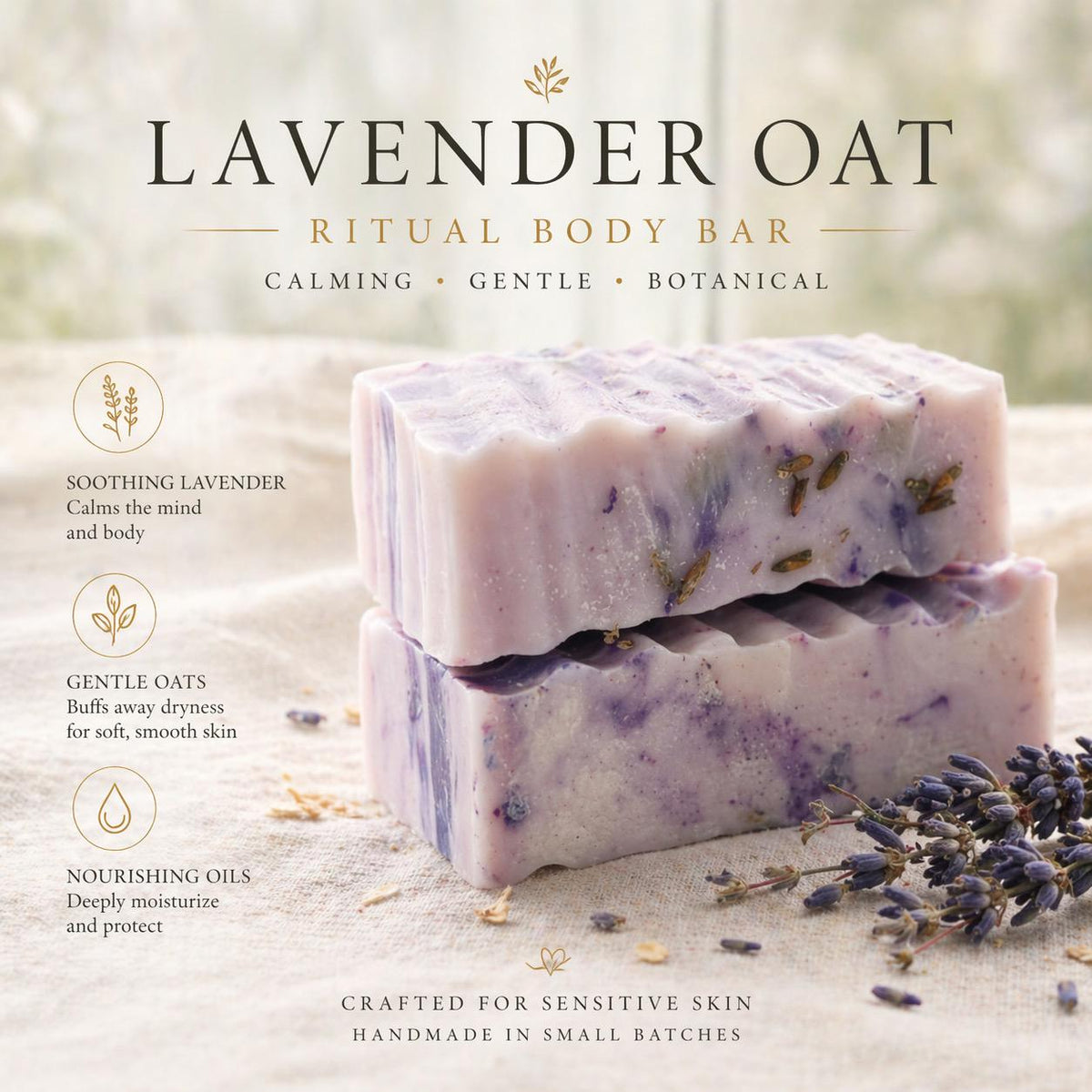 Lavender Oat Melt and Pour Body Bar | Soap | Hand Poured | Vitamin E | Self Care