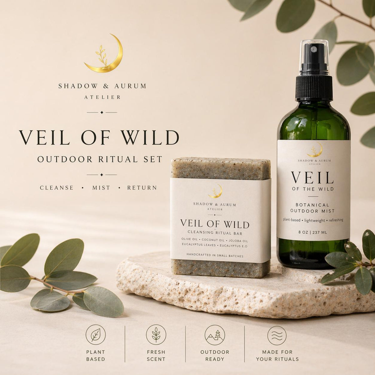 Eucalyptus Herbal Ritual Set | Natural Soap + Botanical Mist (Outdoor Self Care)