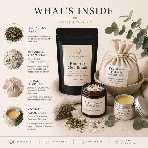 Clear Breath Ritual Kit |Self Care | Herbal Tea, Steam Soak, Botanical Compress, Vapor Balm
