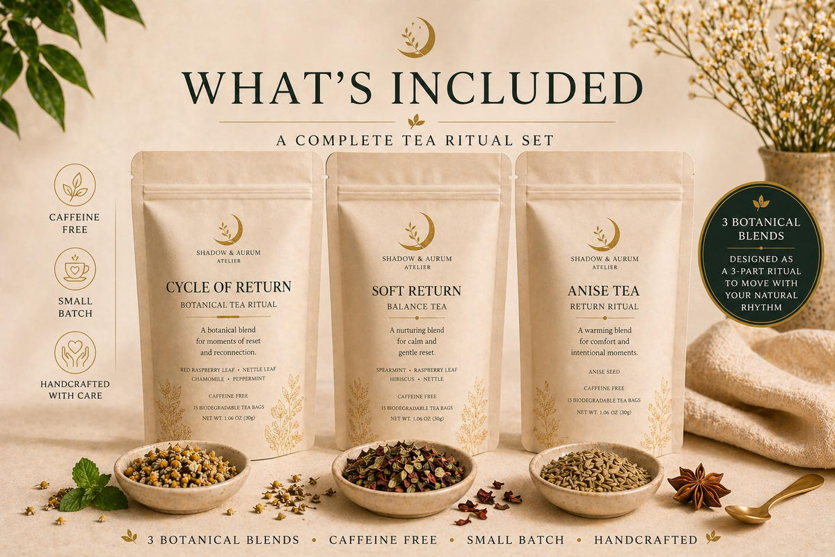 Tea Set Trio | Herbal | Warming Botanical | Monthly Support | Return Ritual | Gift for her