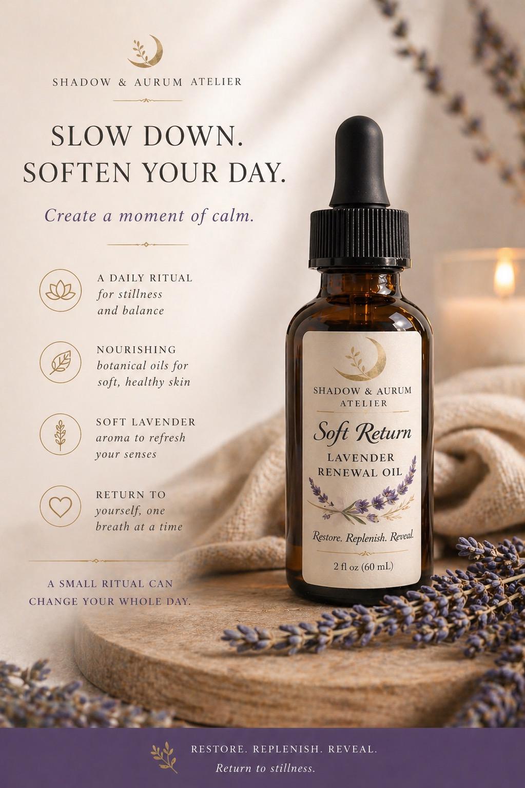 Lavender Renewal Oil | Botanical Hair, Face, Body Oil | Self Care Ritual | Multi-Use | All Natural