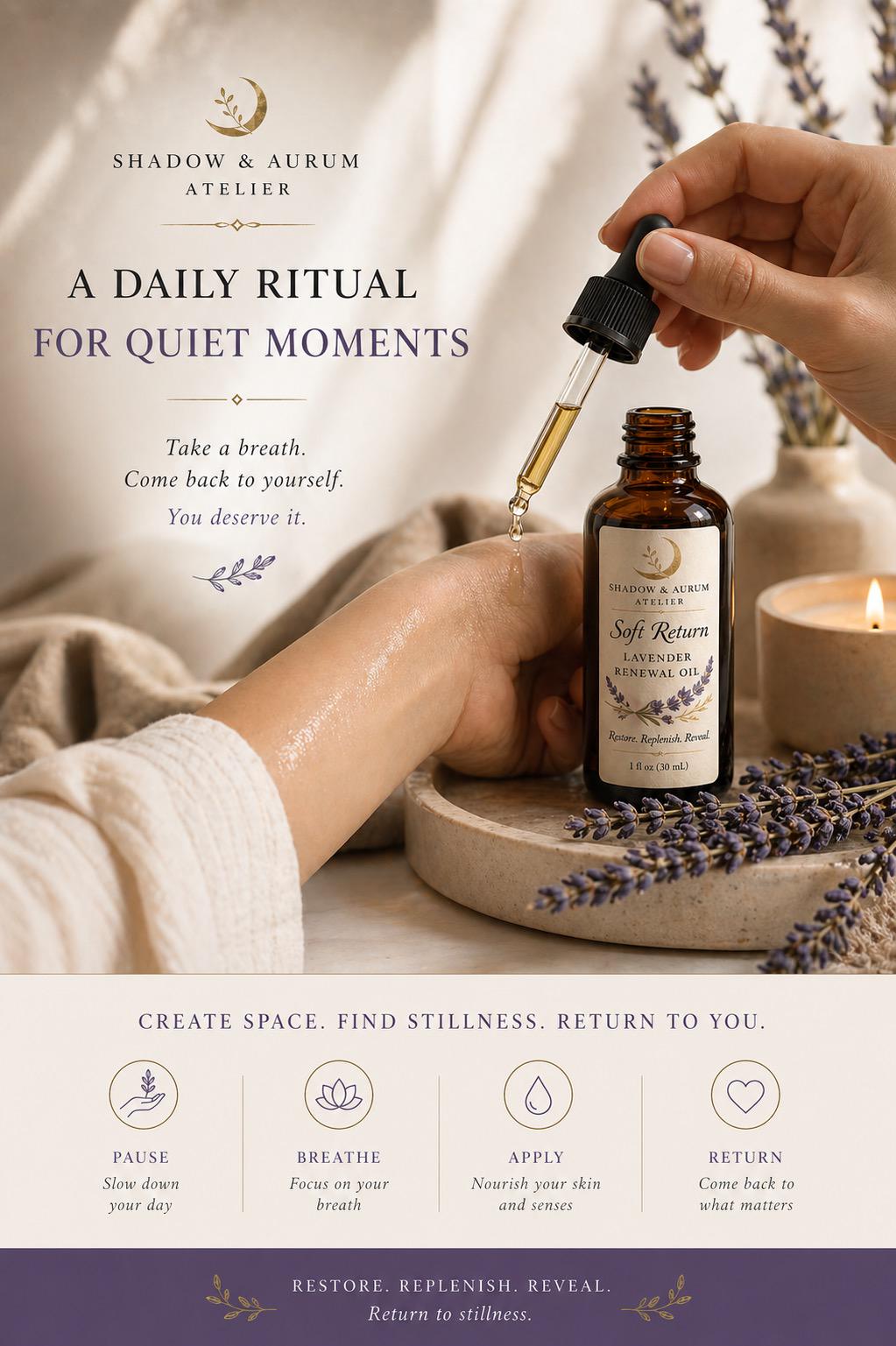 Lavender Renewal Oil | Botanical Hair, Face, Body Oil | Self Care Ritual | Multi-Use | All Natural