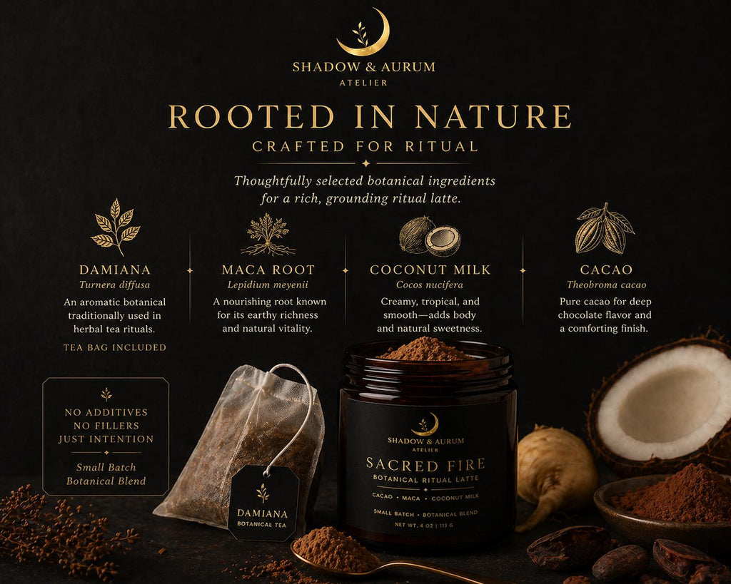 Damiana Latte Mix | Maca, Coco, Coconut Milk Powder| Evening Herbal Beverage | Sacred Moments Between