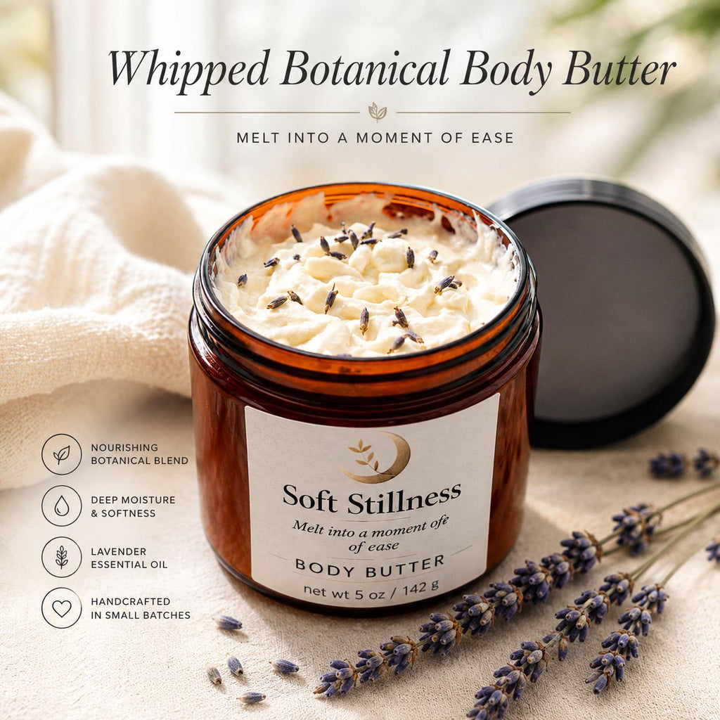 Handcrafted Lavender Body Butter | Whipped Shea Moisturizer, Botanical Blend