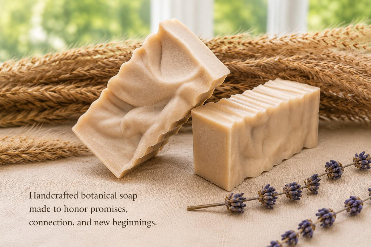 Soft Vow Wedding Soap Favor | Lavender Sage Vanilla Botanical Bar