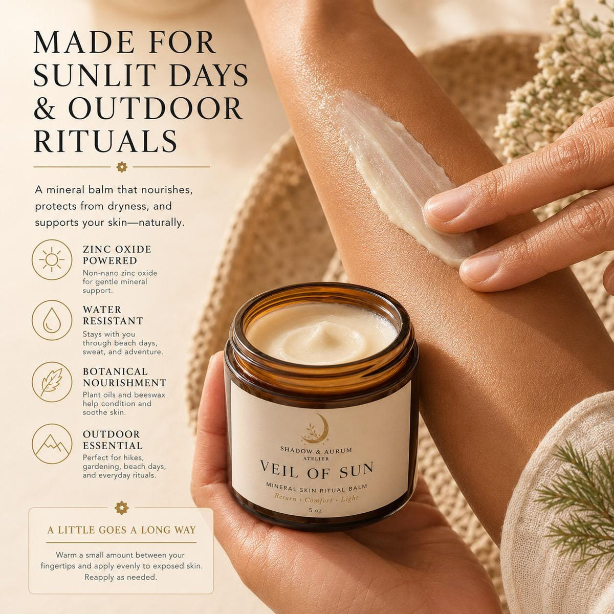 Outdoor Mineral Balm | Non-Nano Zinc Oxide Botanical Skin Ritual (Water-Free)