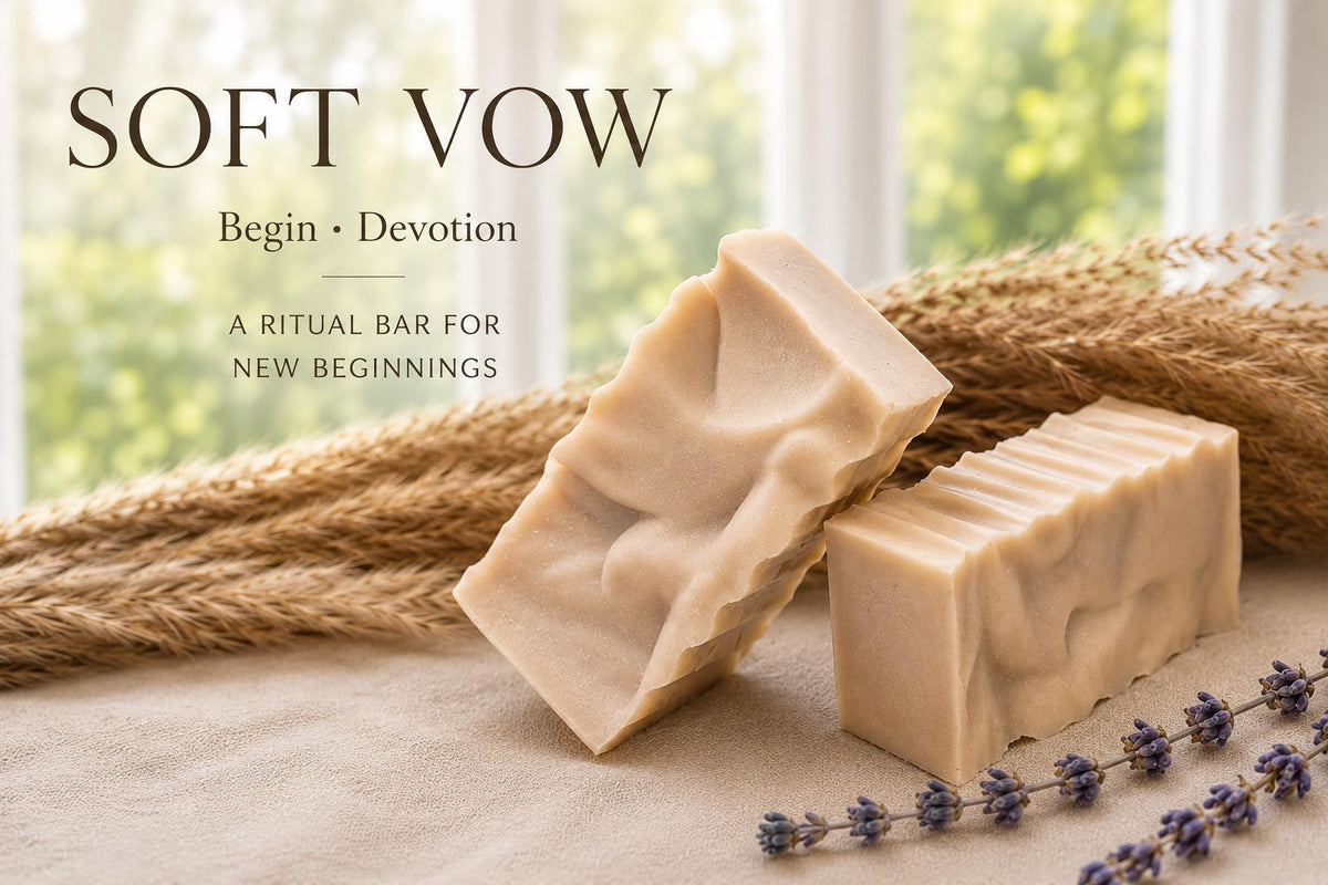 Soft Vow Wedding Soap Favor | Lavender Sage Vanilla Botanical Bar