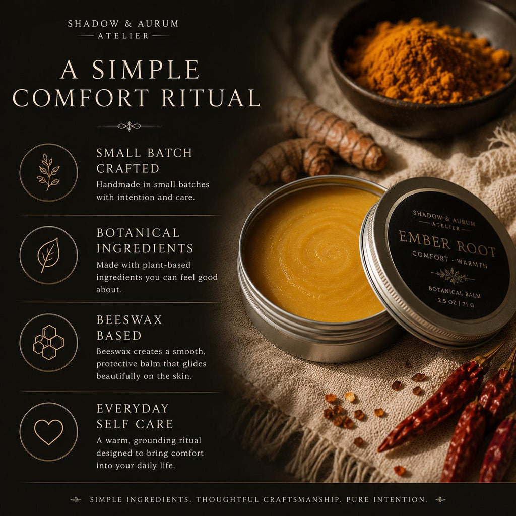 Ember Root Botanical Balm | Turmeric Cayenne Beeswax Salve | Comfort Ritual Body Care