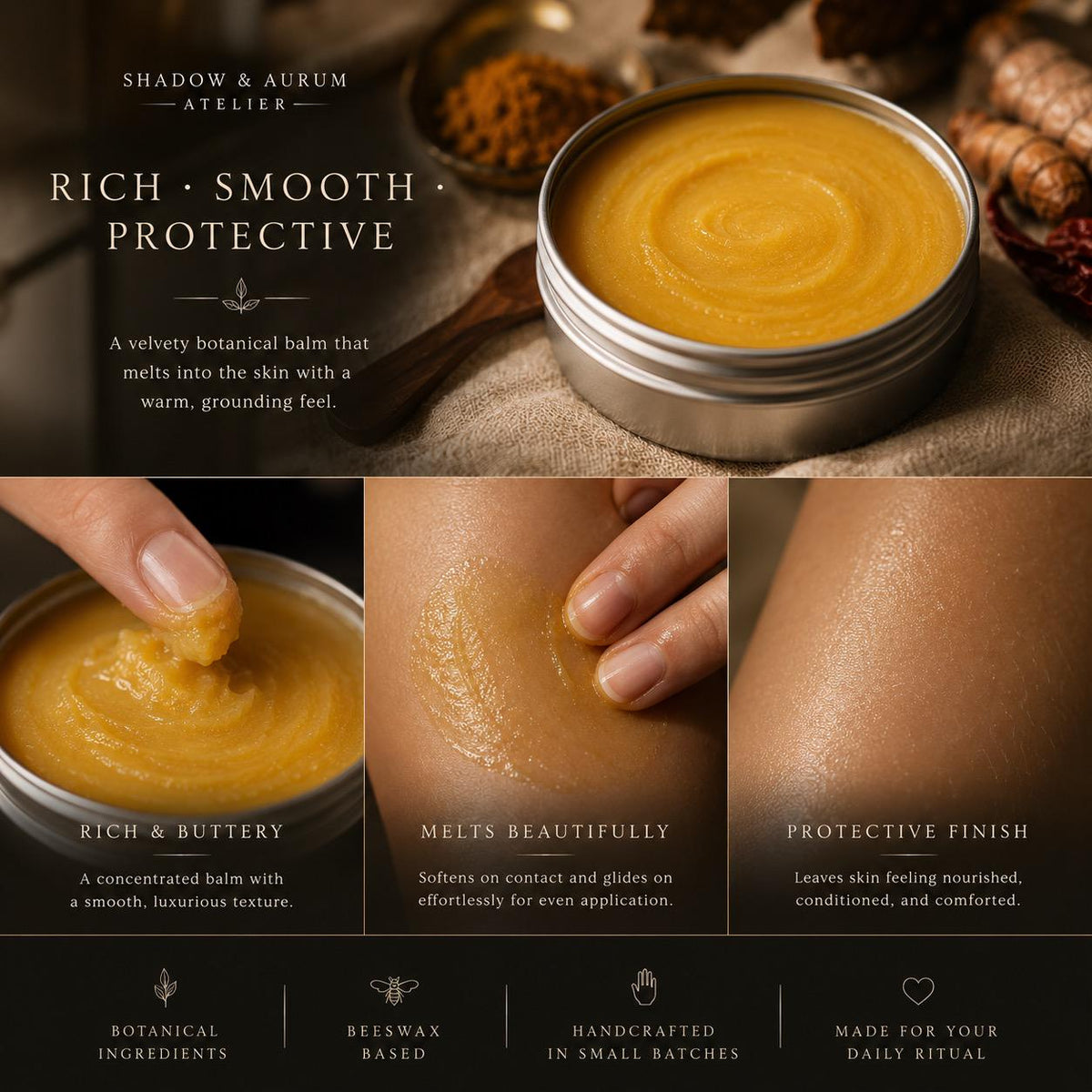 Ember Root Botanical Balm | Turmeric Cayenne Beeswax Salve | Comfort Ritual Body Care