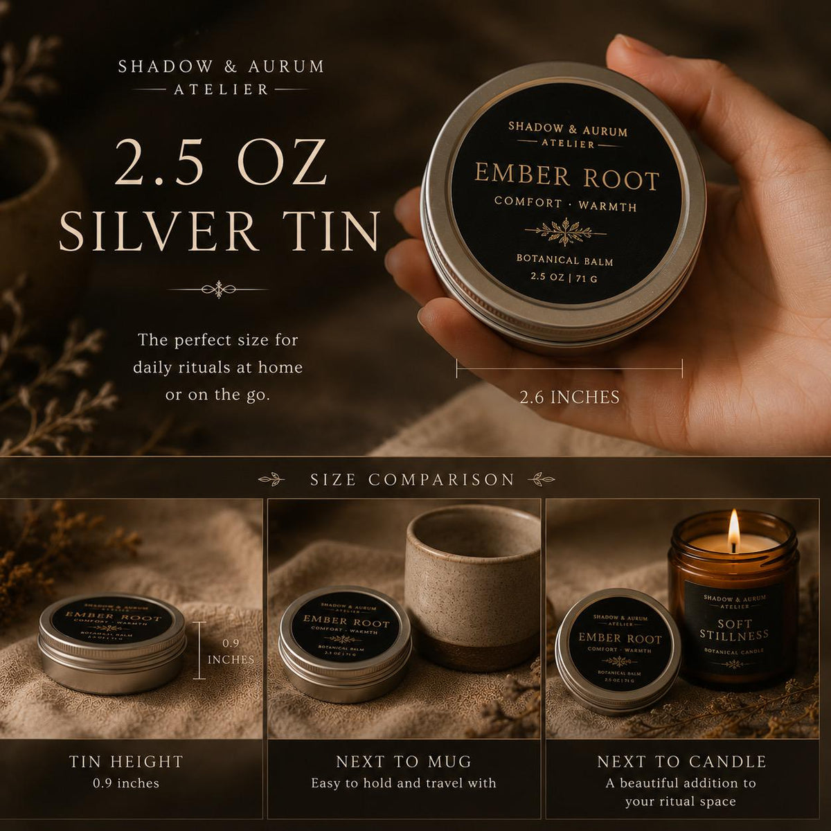 Ember Root Botanical Balm | Turmeric Cayenne Beeswax Salve | Comfort Ritual Body Care