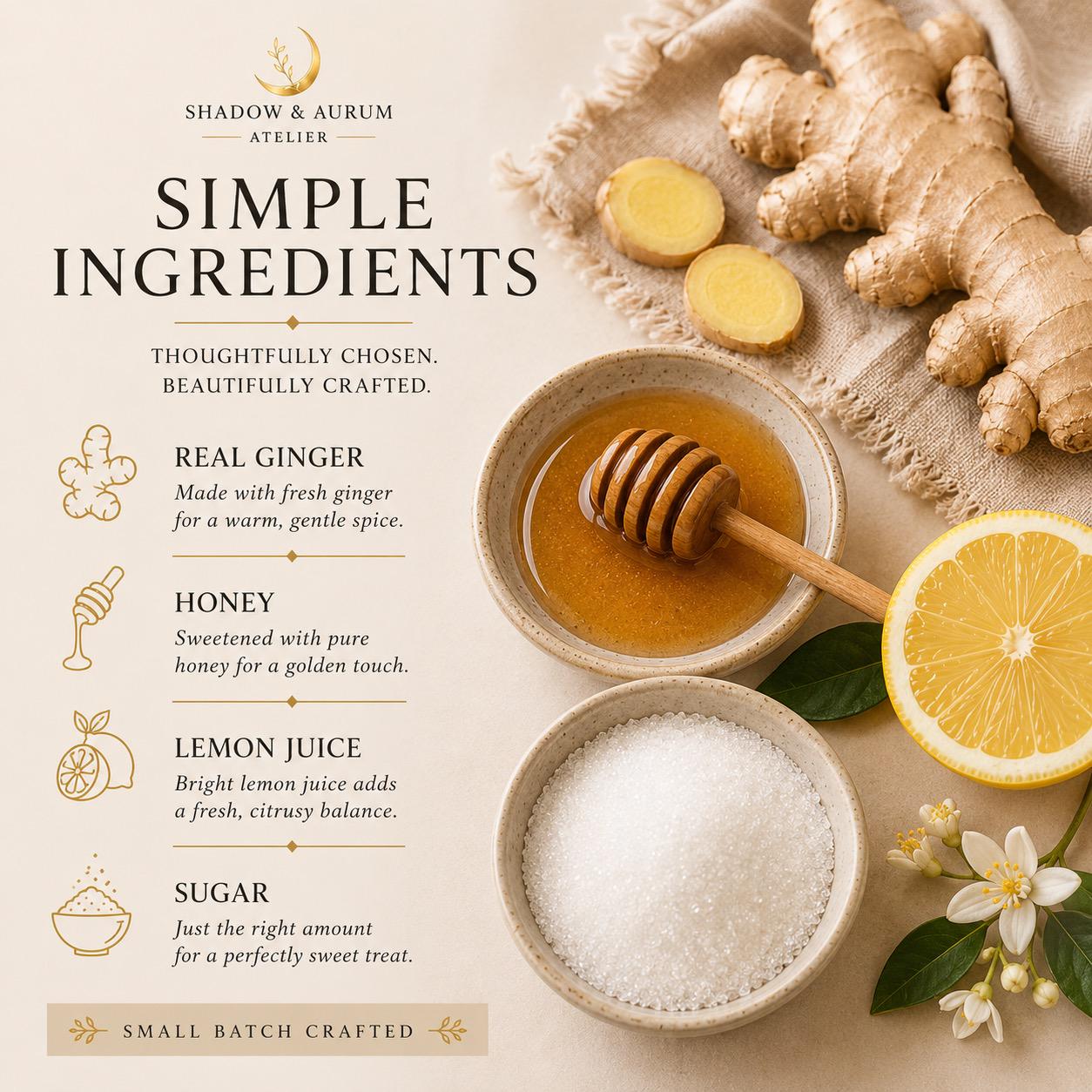 Ginger Honey Lollipops | Lemon Spice Botanical Candy, Small Batch Artisan Treat