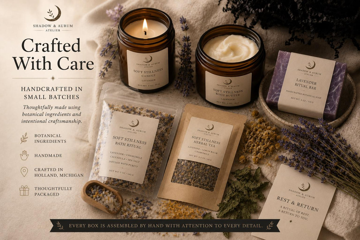 Rest & Return Ritual Box | Lavender Self-Care Bath, Candle, Tea Set