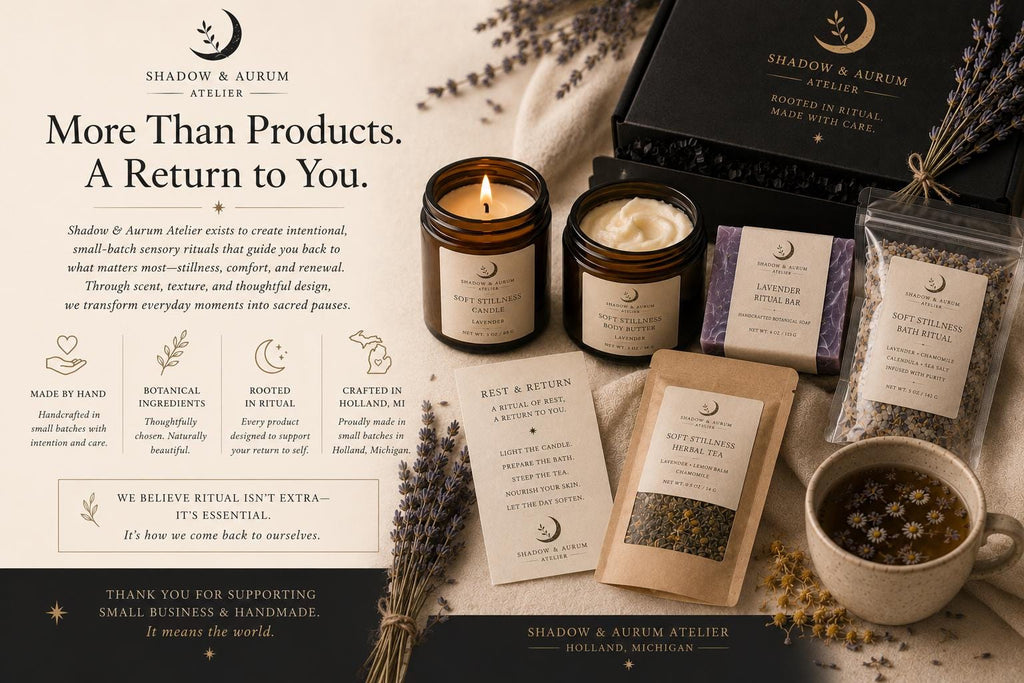 Rest & Return Ritual Box | Lavender Self-Care Bath, Candle, Tea Set