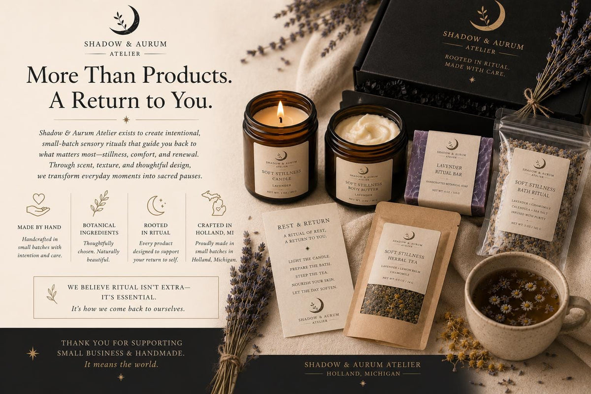 Rest & Return Ritual Box | Lavender Self-Care Bath, Candle, Tea Set
