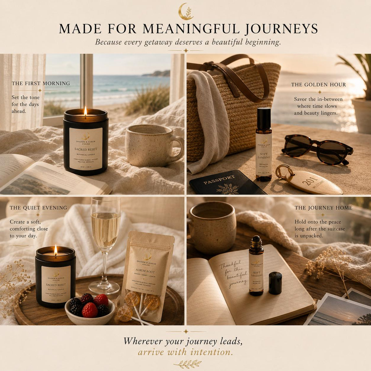 Travel Gift Set | Vacation Self Care | Relaxation Kit | Made for Transition Soft Landing Ritual
