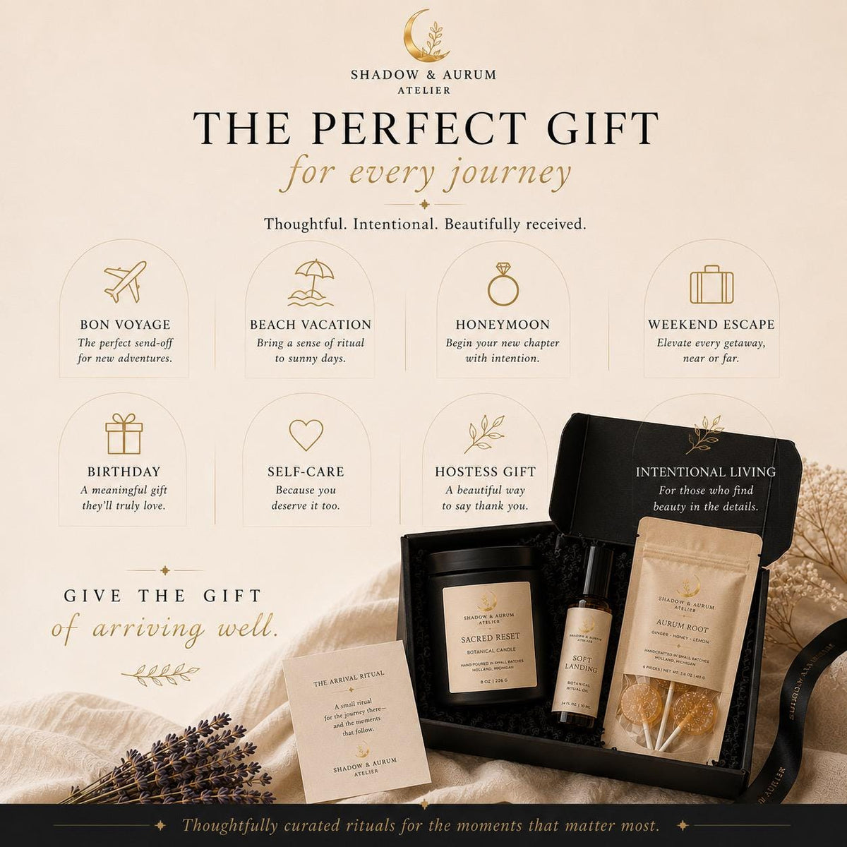Travel Gift Set | Vacation Self Care | Relaxation Kit | Made for Transition Soft Landing Ritual