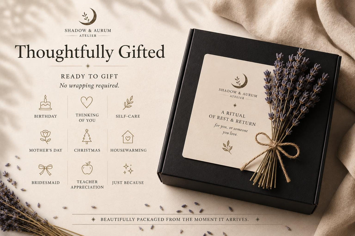 Rest & Return Ritual Box | Lavender Self-Care Bath, Candle, Tea Set