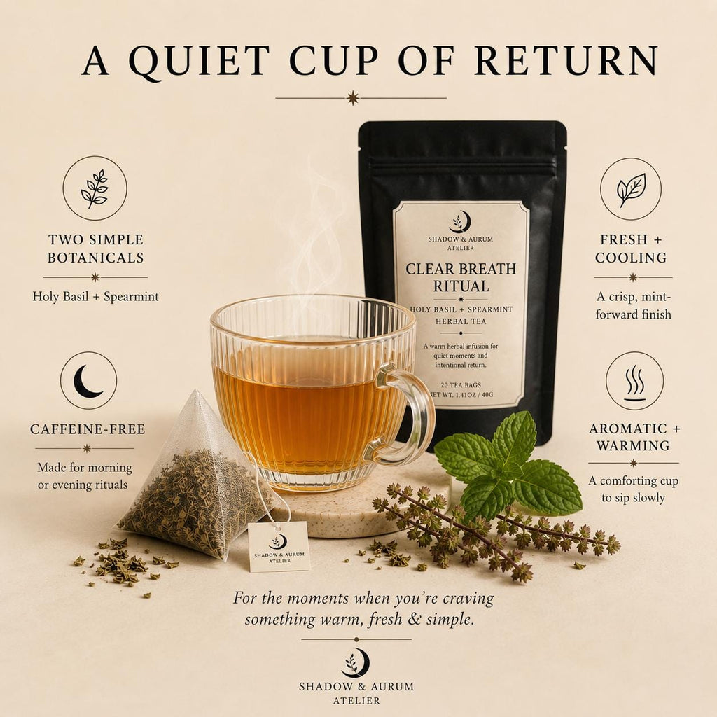 Holy Basil & Spearmint Herbal Tea | Clear Breath Ritual | Natural Support for the breath.
