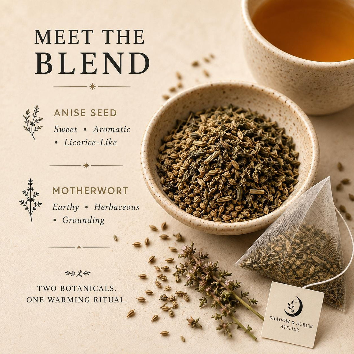 Anise + Motherwort Herbal Tea | Cycle support | Comfort Ritual