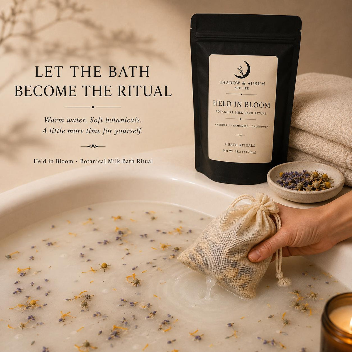 Lavender Milk Bath Tea with Chamomile & Calendula | Held in Bloom