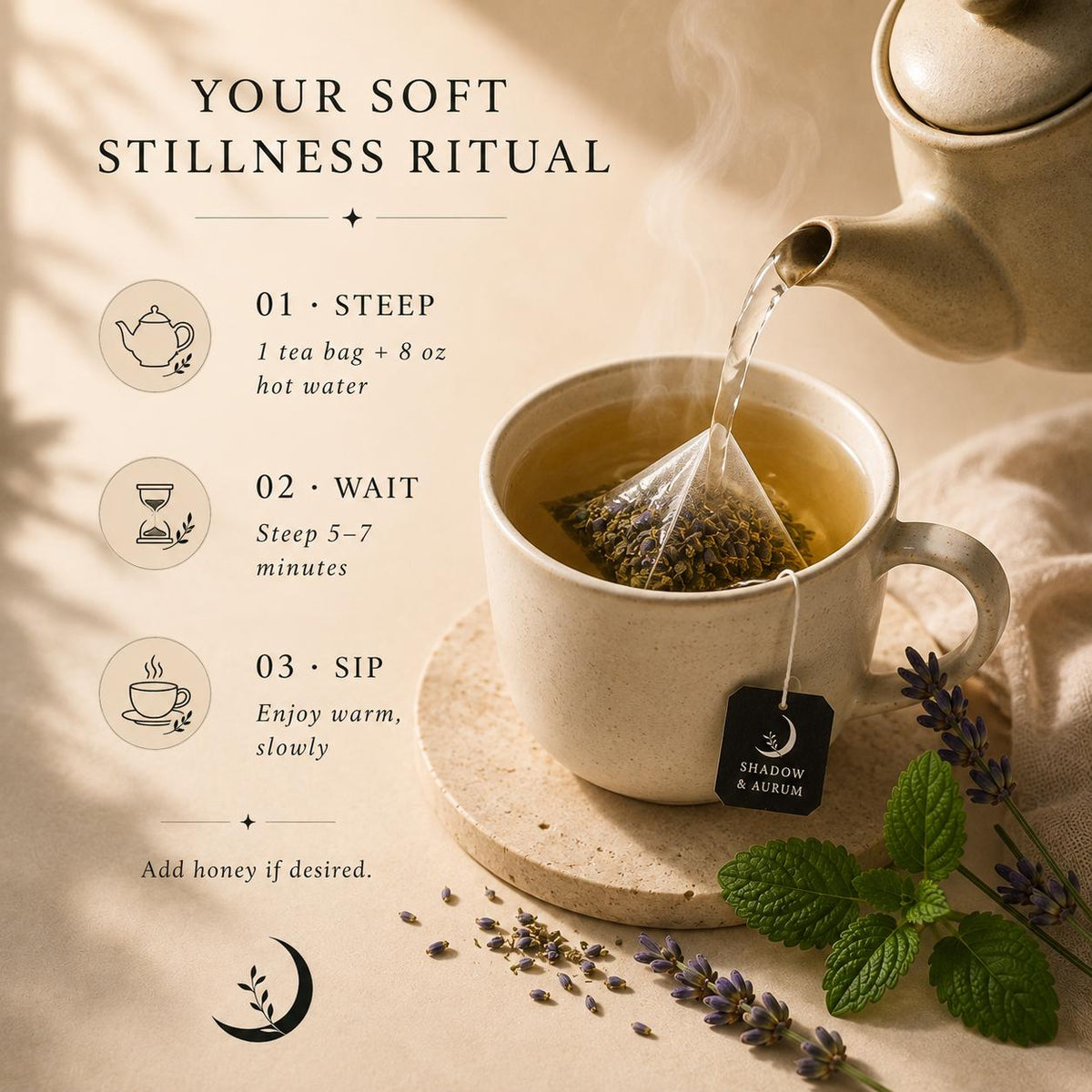 Lavender & Lemon Balm Herbal Tea | Caffeine Free Botanical Blend