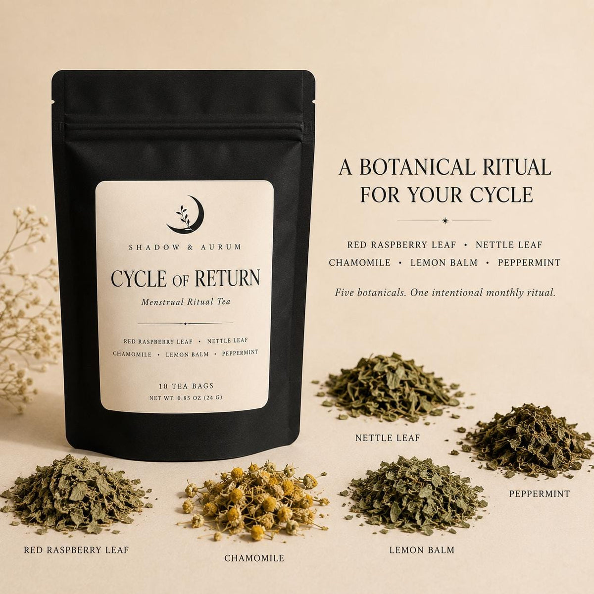 Menstrual Cycle Herbal Tea | Raspberry Leaf, Chamomile & Lemon Balm