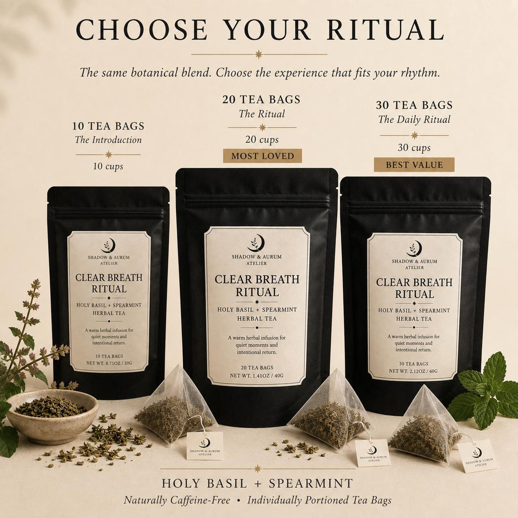 Holy Basil & Spearmint Herbal Tea | Clear Breath Ritual | Natural Support for the breath.